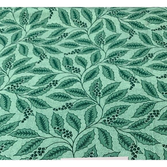 Jinny Beyer For RJR Mint Green Holly Leaf Fabric 19" x 42" Cotton Sewing Craftin - Picture 5 of 7